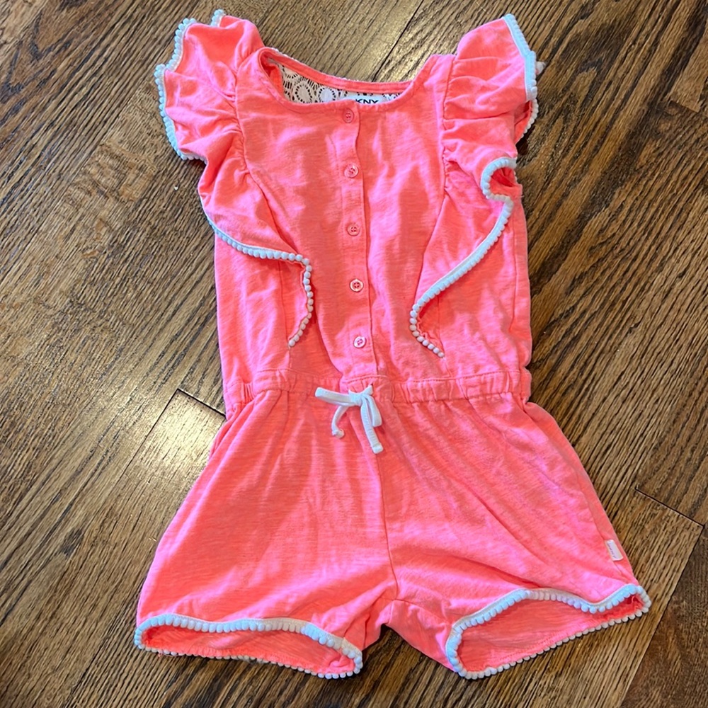 DKNY Neon Pink romper, size 3T
